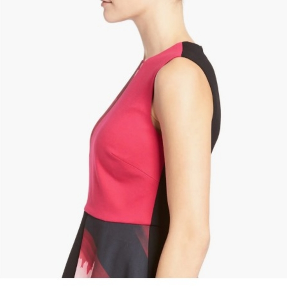 EUC Ellen Tracy Asymetrical Print Matching Skirt/Top Set - Small, 6, Black Pink - Picture 5 of 6